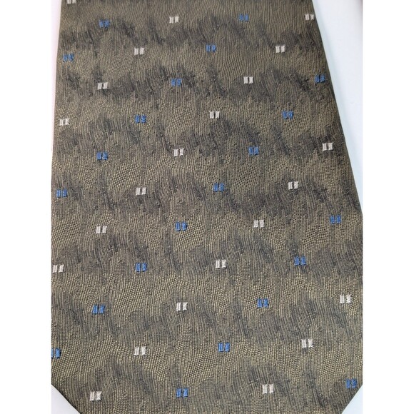 Embassy Row Silk Tie Green Wavy Pattern Men Necktie USA - Picture 2 of 7